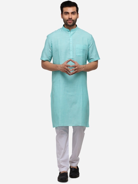 

Modi Kurta Men Blue Solid Straight Kurta