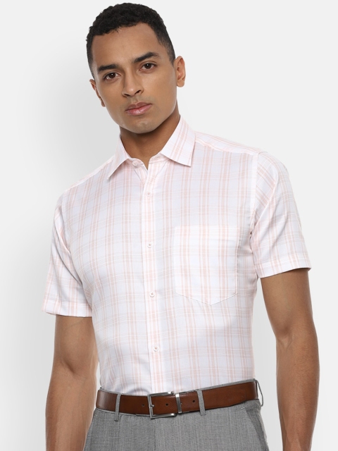 

Van Heusen Men White & Beige Regular Fit Checked Formal Shirt