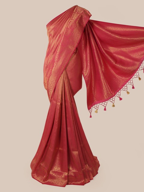 

Pothys Pink & Golden Pure Silk Woven Design Banarasi Saree