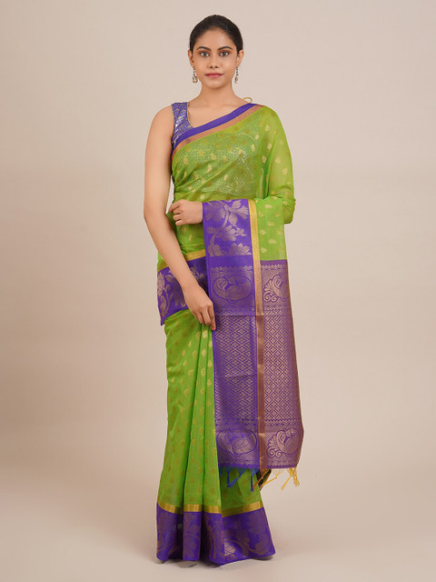 

Pothys Green Woven Design Silk Cotton Saree