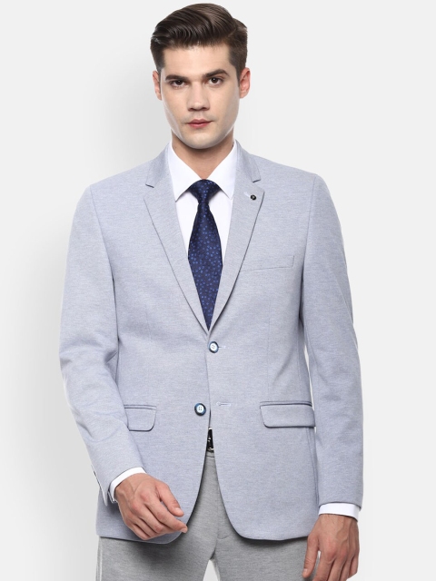 

Van Heusen Men Grey Solid Slim-Fit Single-Breasted Formal Blazer