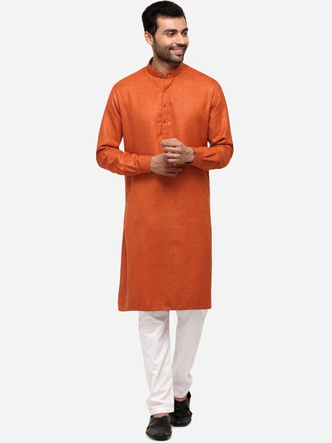 

Modi Kurta Men Rust Solid Straight Kurta