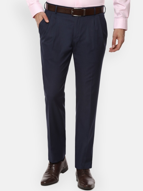 

Louis Philippe Men Navy Blue Regular Fit Solid Formal Trousers