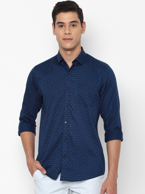 

Allen Solly Men Navy Blue & White Slim Fit Printed Casual Shirt