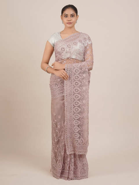 

Pothys Lavender Embroidered Net Saree