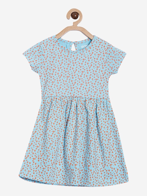 

Aomi Girls Blue Printed Fit and Flare Dress