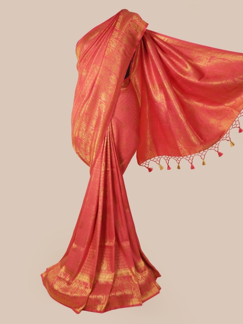 

Pothys Peach-Coloured Pure Silk Woven Design Banarasi Saree