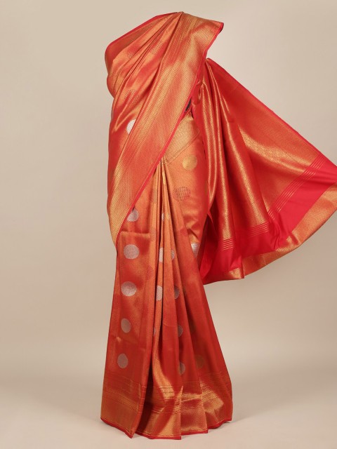 

Pothys Red Woven Design Jute Silk Saree