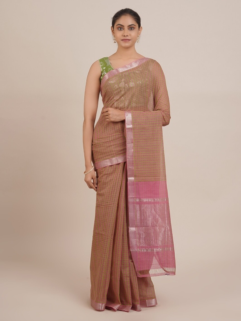 

Pothys Pink Pure Cotton Checked Mangalagiri Saree