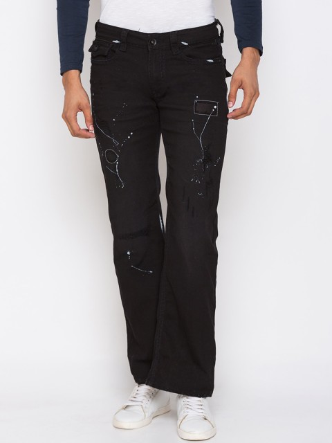 

mode de base Men Black Bootcut Mid-Rise Mildly Distressed Jeans