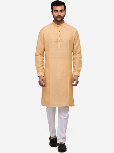 

Modi Kurta Men Orange Mandarin Collar Kurta
