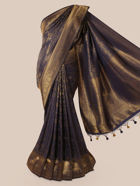 

Pothys Blue Pure Silk Woven Design Banarasi Saree