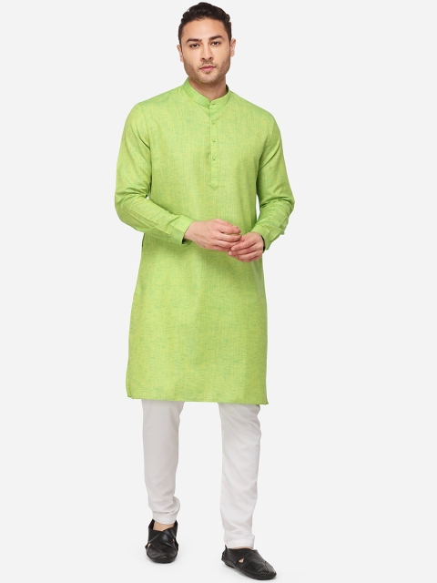 

Modi Kurta Men Green Solid Straight Kurta