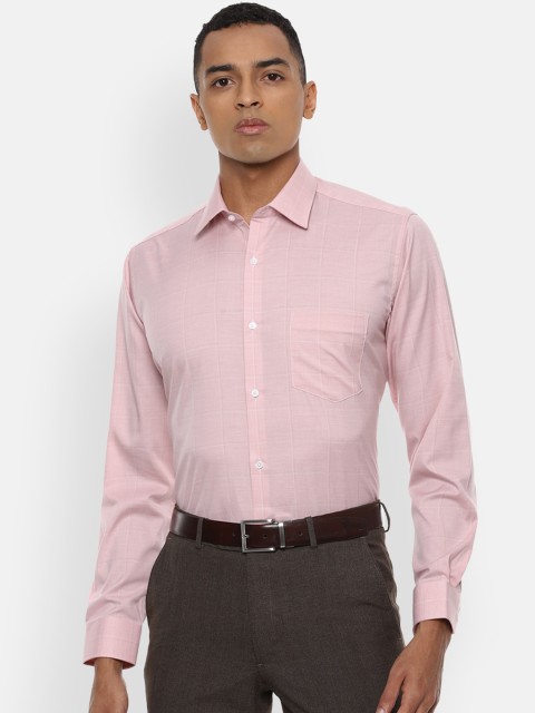 

Van Heusen Men Pink Regular Fit Checked Formal Shirt