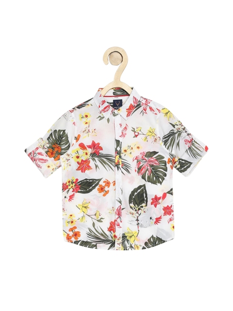 

Allen Solly Junior Boys White & Green Slim Fit Printed Casual Shirt