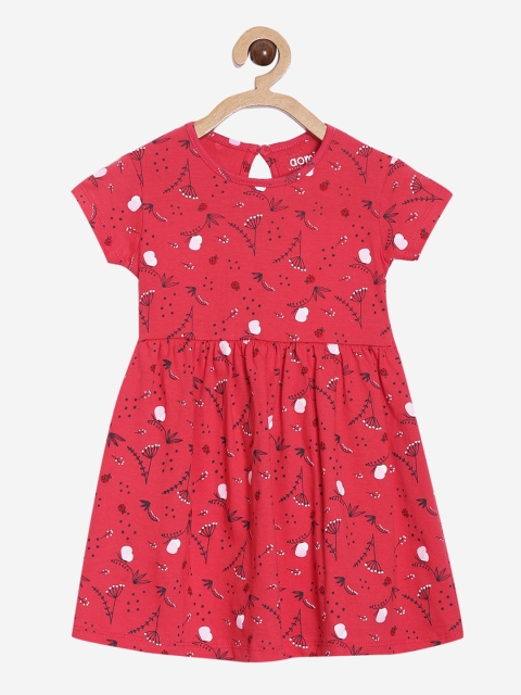 

Aomi Girls Red Printed Fit and Flare Dress