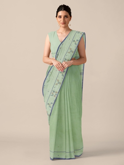 

Taneira Green Pure Cotton Woven Design Jamdani Saree