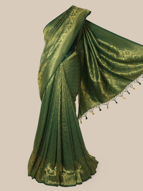 

Pothys Green & Golden Pure Silk Woven Design Banarasi Saree