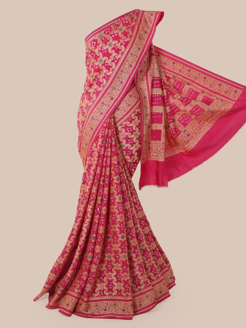 

Pothys Pink & Gold-Toned Pure Silk Woven Design Saree