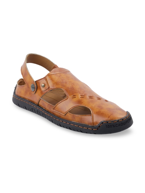 

Woakers Men Tan Brown Shoe-Style Sandals