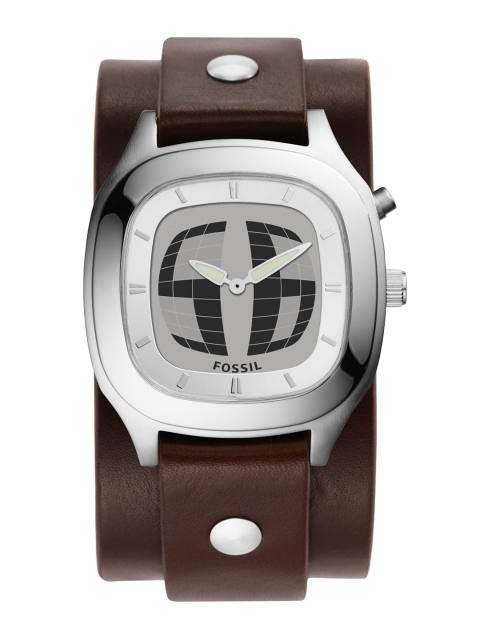 

Fossil Men Silver-Toned & Black Big Tic Analogue Watch FS5740