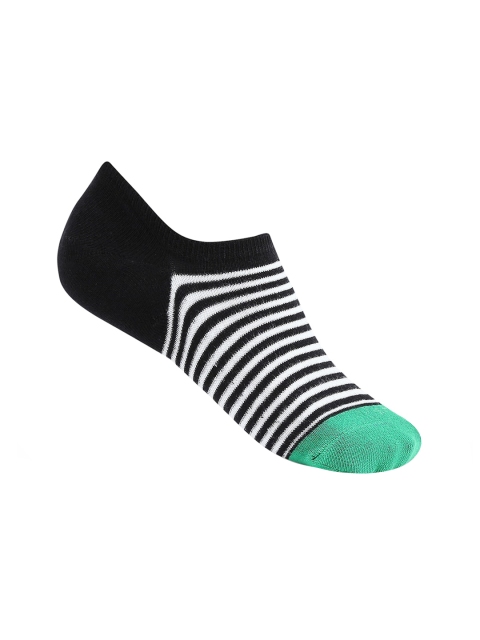

Ajile by Pantaloons Men Black & White Striped Ankle Length Socks
