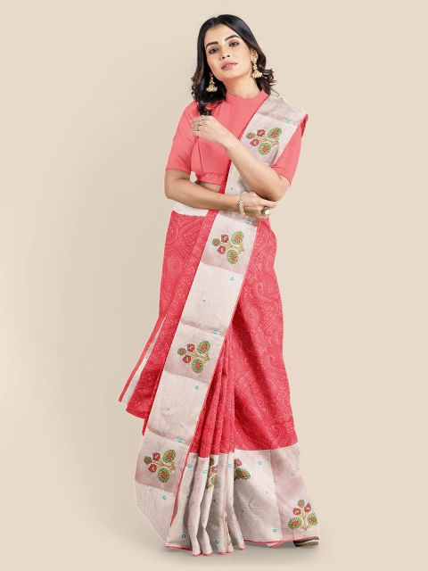 

Kalamandir Red Printed Cotton Blend Saree