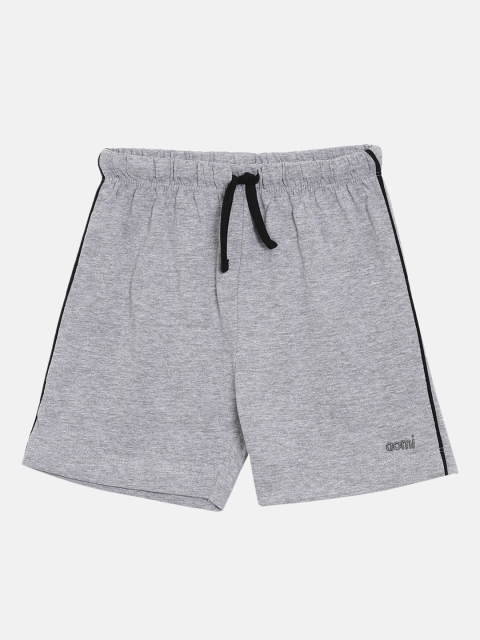 

Aomi Boys Grey Melange Pure Cotton Solid Regular Fit Shorts
