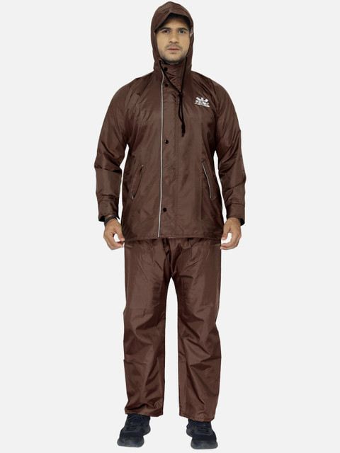 

THE CLOWNFISH Men Brown Solid Reversible Rain Suit