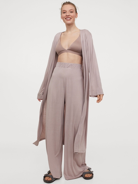 

H&M Women Pink Solid Wide Palazzos
