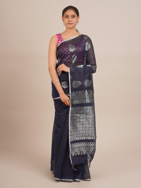 

Pothys Blue Woven Design Silk Cotton Saree