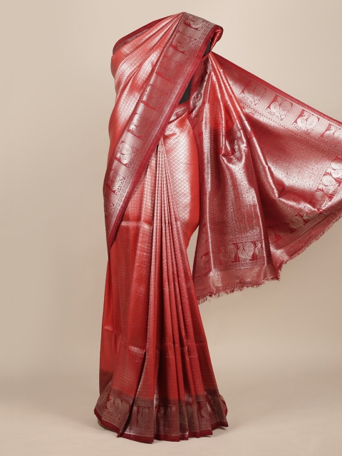 

Pothys Maroon Woven Design Jute Silk Saree