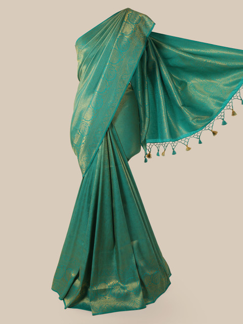 

Pothys Green Pure Silk Woven Design Banarasi Saree