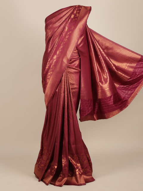 

Pothys Maroon Woven Design Jute Silk Saree