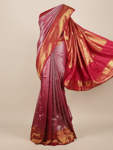 

Pothys Maroon Woven Design Jute Silk Saree