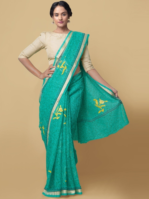 

Unnati Silks Green Pure Cotton Printed Kota Saree
