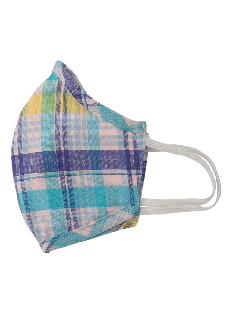

AfroJack Unisex Blue & Pink Checked 3-Ply 100% Giza Cotton Cloth Mask