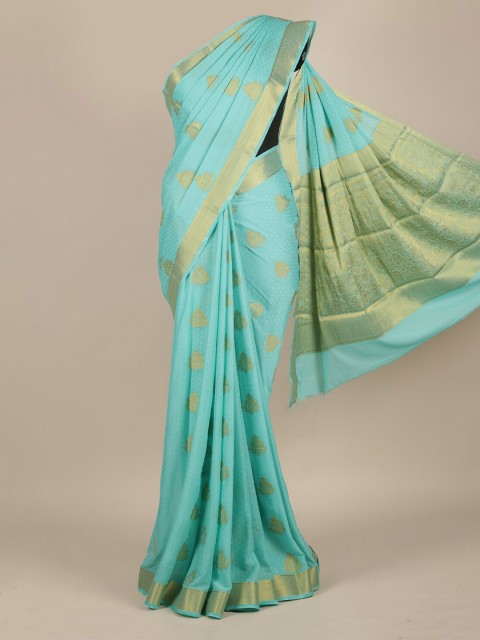 

Pothys Blue Woven Design Poly Georgette Saree