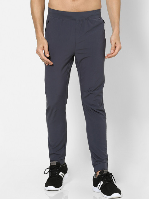 

Domyos by Decathlon Men Dark Grey Slim-Fit Fitness Trousers with Zip Pocket, Champagne