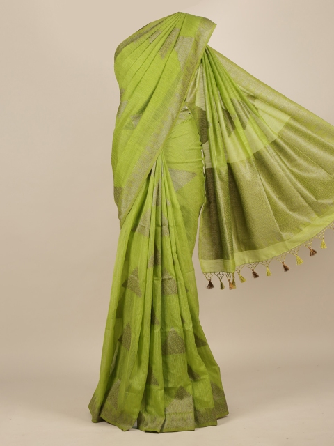 

Pothys Green Woven Design Jute Silk Saree