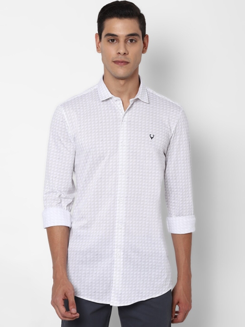 

Allen Solly Men White & Grey Regular Fit Printed Casual Shirt
