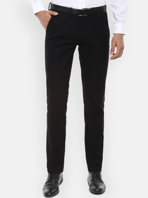 

Van Heusen Men Navy Blue Slim Fit Solid Formal Trousers