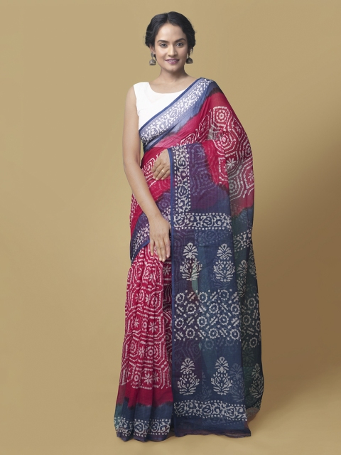 

Unnati Silks Red Dyed Kota Sustainable Saree