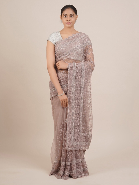 

Pothys Lavender Embroidered Net Saree