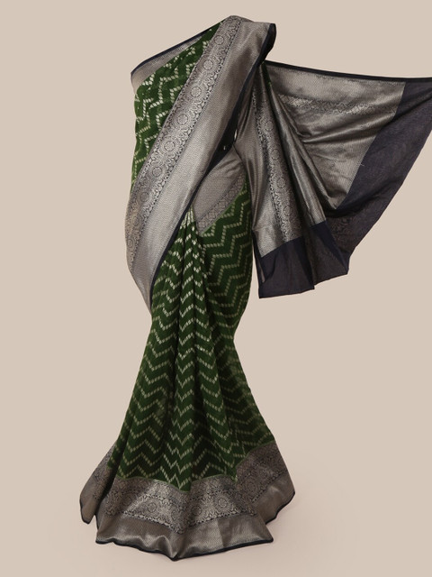 

Pothys Green Pure Silk Woven Design Banarasi Saree