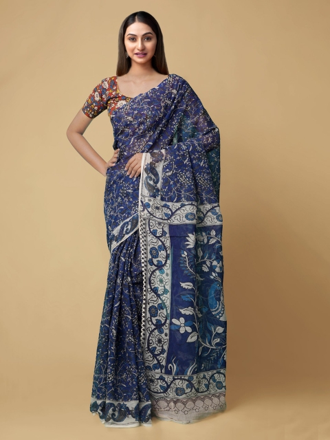 

Unnati Silks Blue Printed Kota Saree
