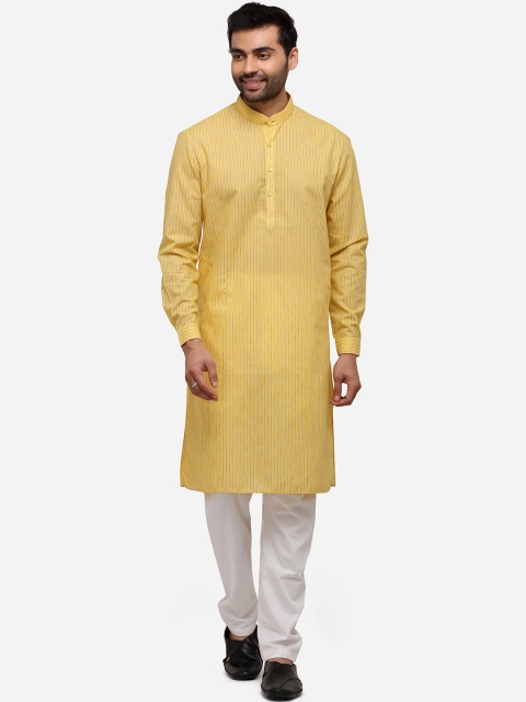 

Modi Kurta Men Yellow Striped Kurta