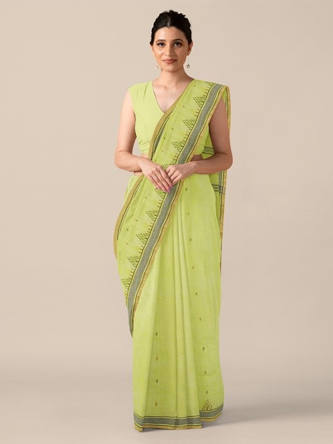 

Taneira Green Pure Cotton Woven Design Jamdani Saree