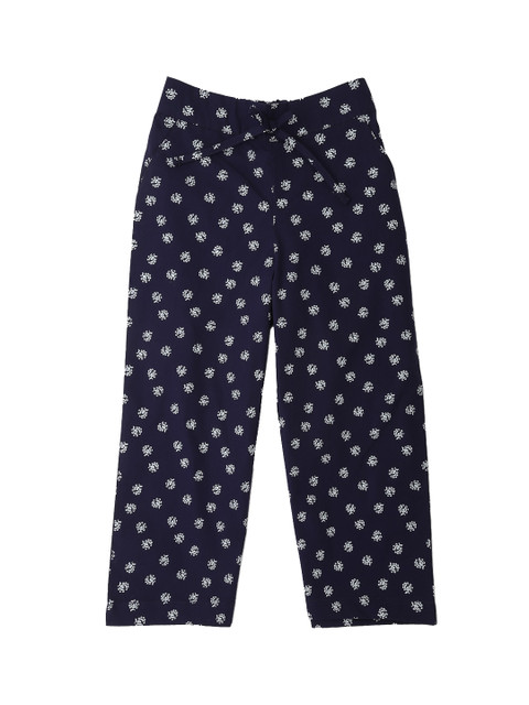 

Allen Solly Junior Girls Navy Blue & White Regular Fit Printed Regular Trousers