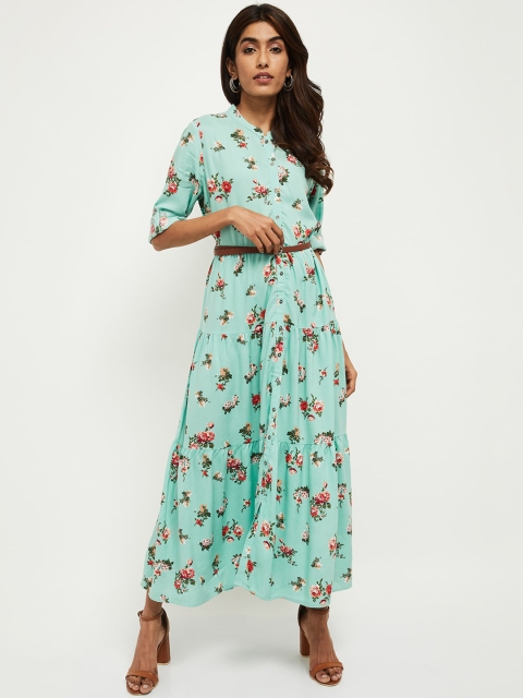 

max Women Green Printed Maxi Dress
